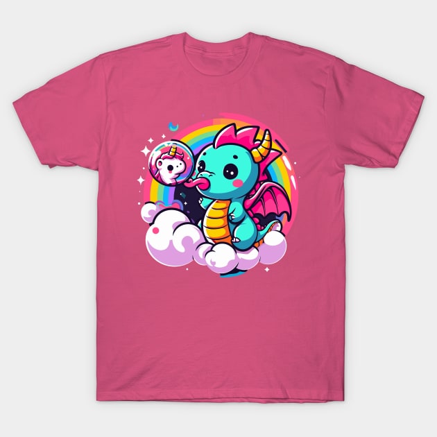 Bubble Dreams Baby Dragon Unicorn Serenade T-Shirt by diegotorres
